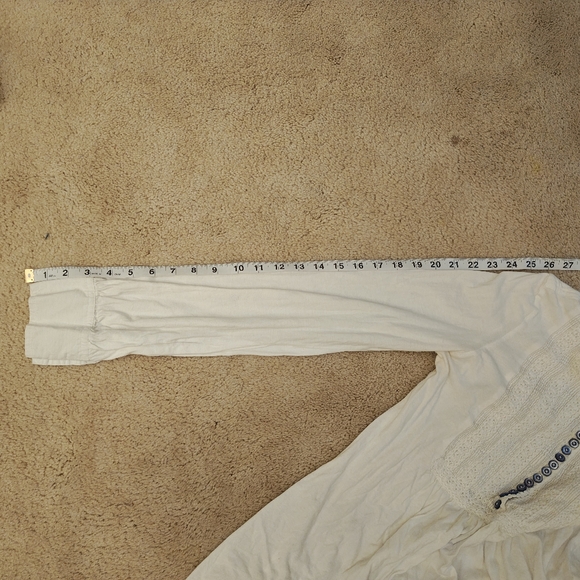 Free People White Boho Snap Up Tunic Top - Picture 13 of 15